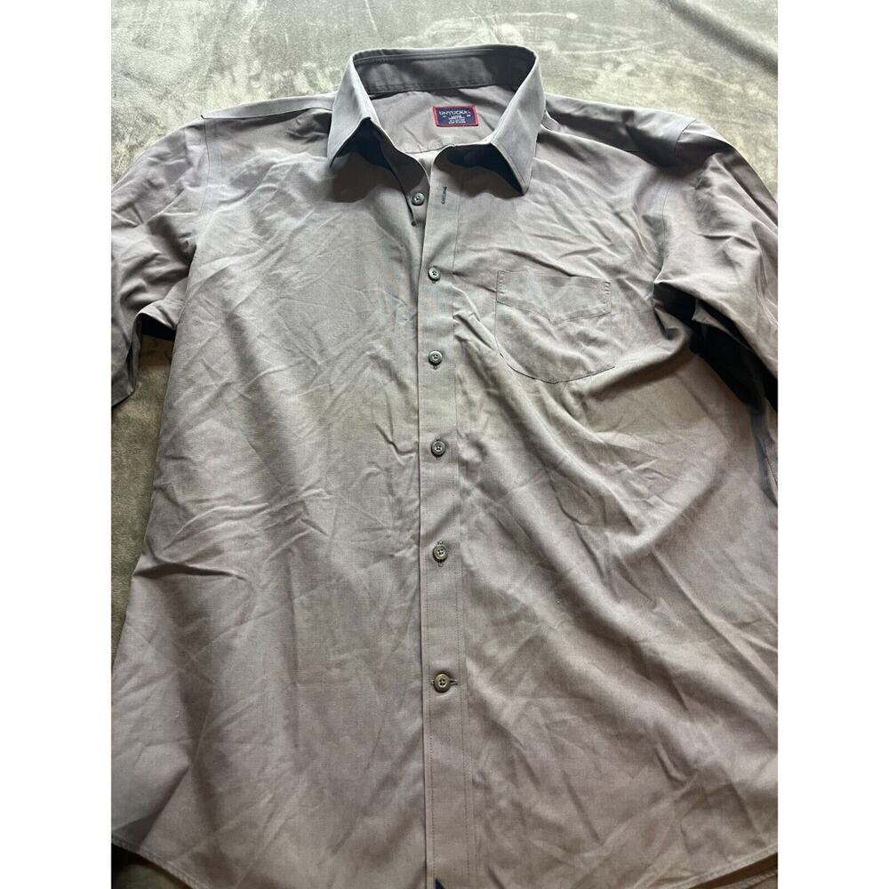 Untuckit Shirt Men's Large Grey‎ Cotton Button Up Dress Casual Nylon
